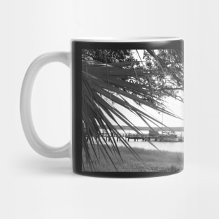 At the Dock, Black and White Mug